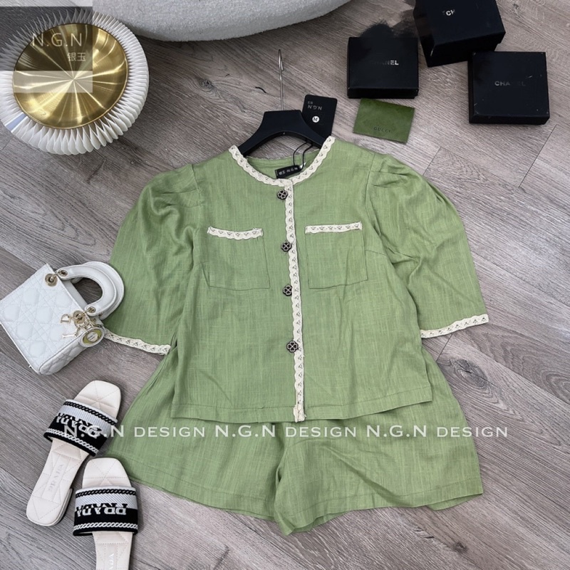 Bộ line cúc hoa viền ren