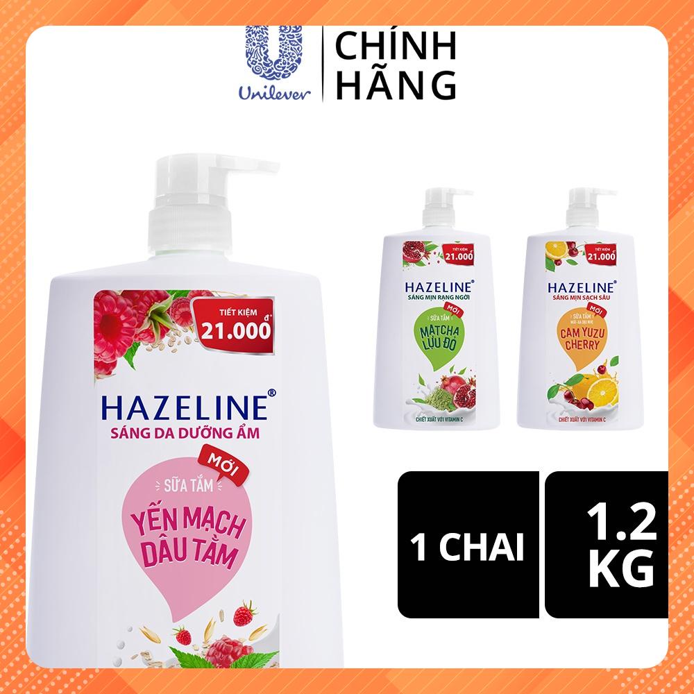 Sữa Tắm Hazeline Dưỡng Thể Thiên Nhiên Trắng Sáng Da Matcha Lưu Đỏ 1.2 Kg