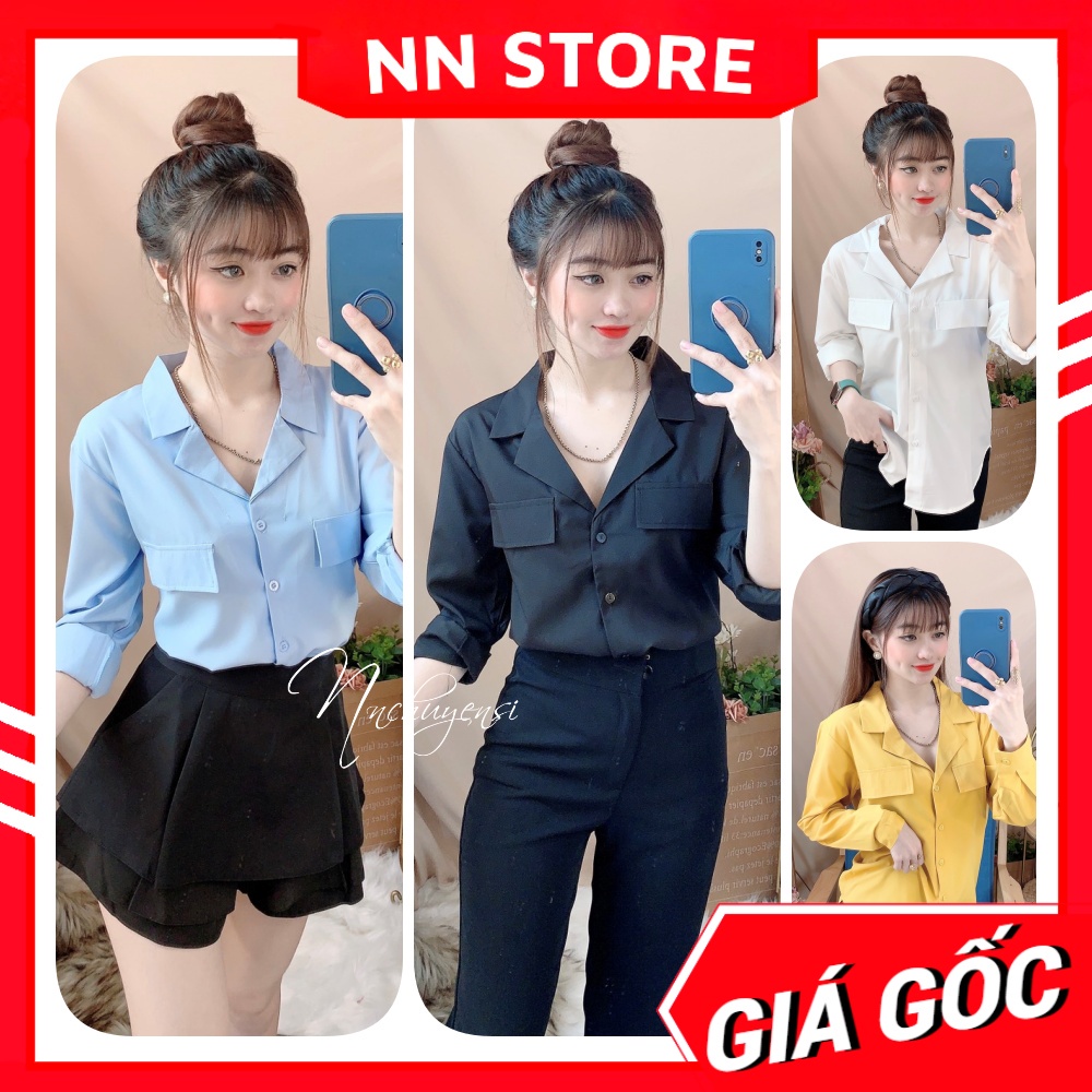 Áo sơ mi công sở nữ chất vải mềm mịn mát lai bầu dễ thương MT1973