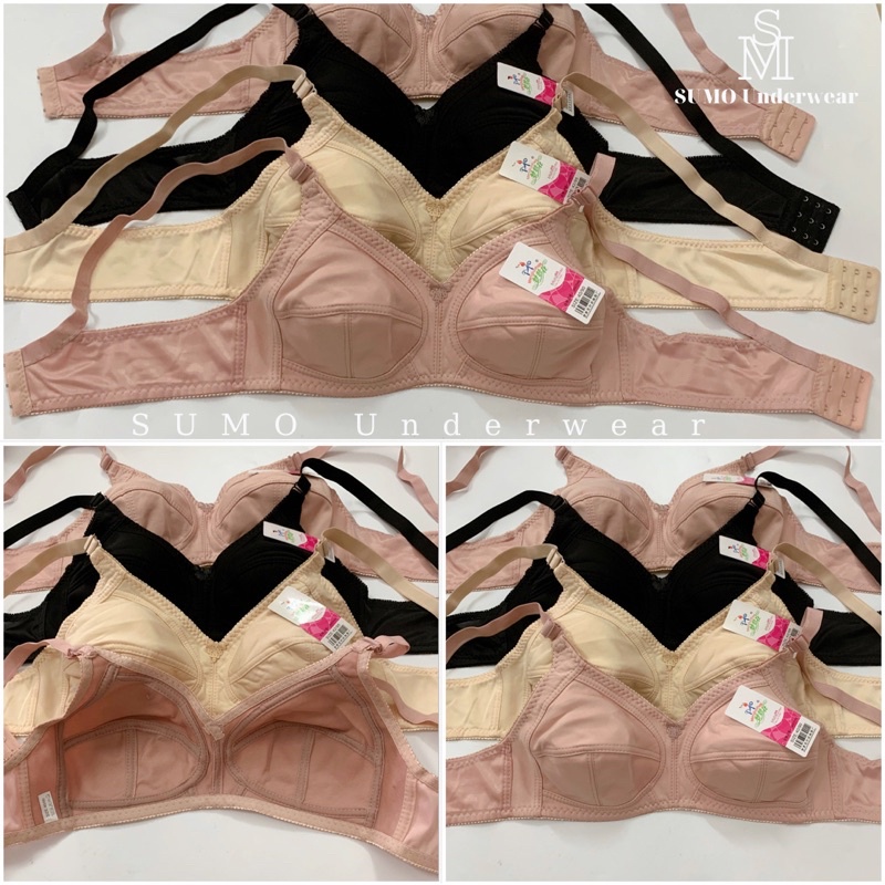 Áo lót cotton mềm, bigsize, mút vải mỏng 0,2cm, phom quả to cúp C, không gọng. SUMO Underwear - áo ngực bigsize