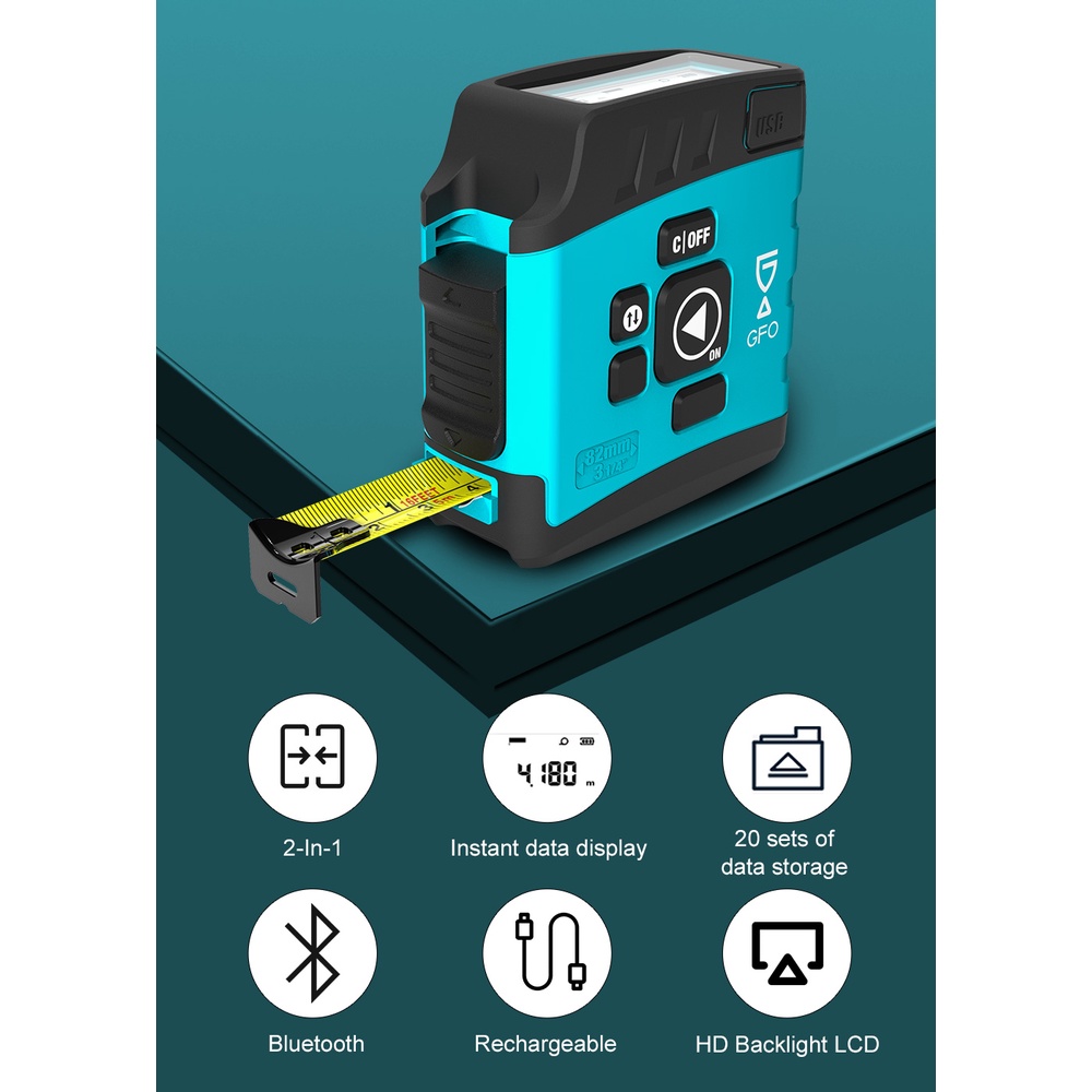 Thước Dây Đo Độ Chính Xác Cao 5M Có Màn Hình Kỹ Thuật Số Bluetooth Và Màn Hình Kỹ Thuật Số Cho Làm Gỗ/Nhà Ở