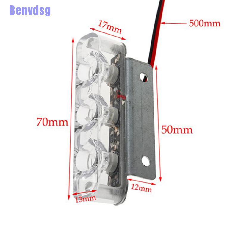 Set 2 đèn led 3 bóng 12V 12W cảnh sát cho xe hơi xe máy