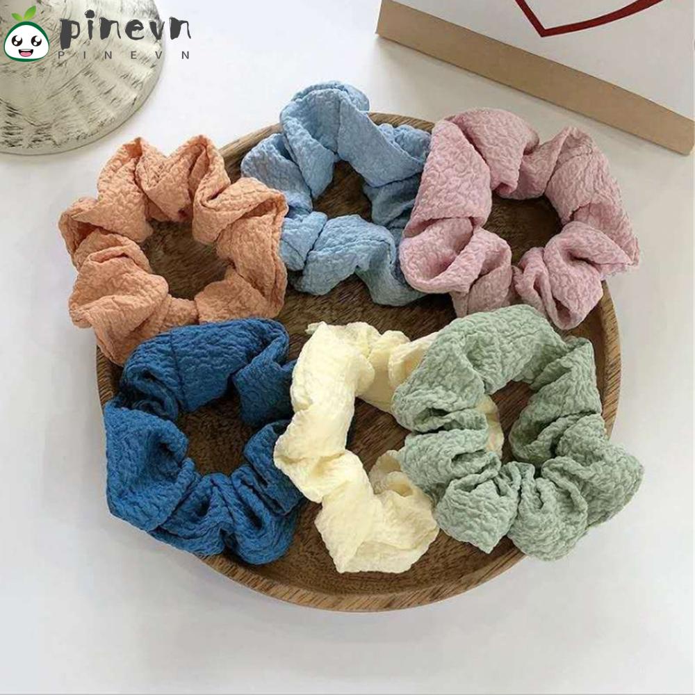 PINEVN Fashion Elastic Hair Bands Girls Ponytail Holders Scrunchies Hair Rope Women Candy Color Sweet Korea Rubber Band/Multicolor