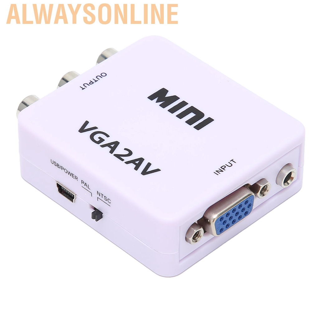 Bộ Chuyển Đổi Mini Vga Sang Av 1080p Hd Video 165mhz Kèm Cáp Dữ Liệu Cho Tv / Pc