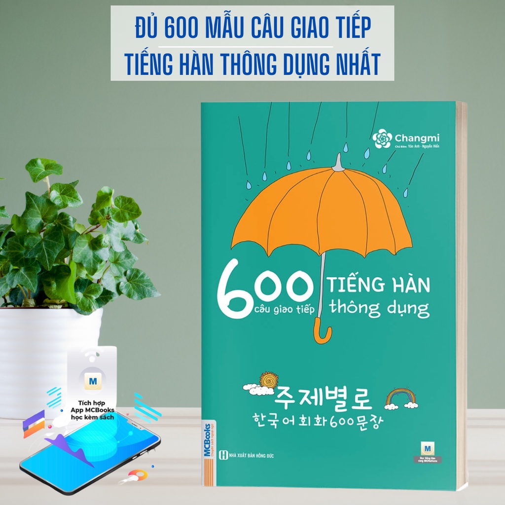 Sách - 600 Câu Giao Tiếp Tiếng Hàn Thông Dụng Dành Cho Người Tự Học - Bizbooks Tặng Sổ Tay và Bookmark