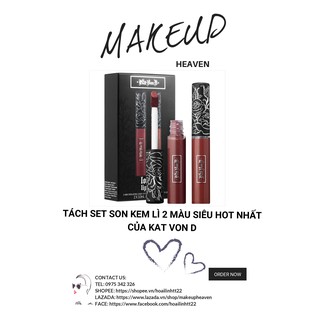 [CÓ SẴN] Tách set son kem lì 2 màu siêu hot nhất của Kat Von D
