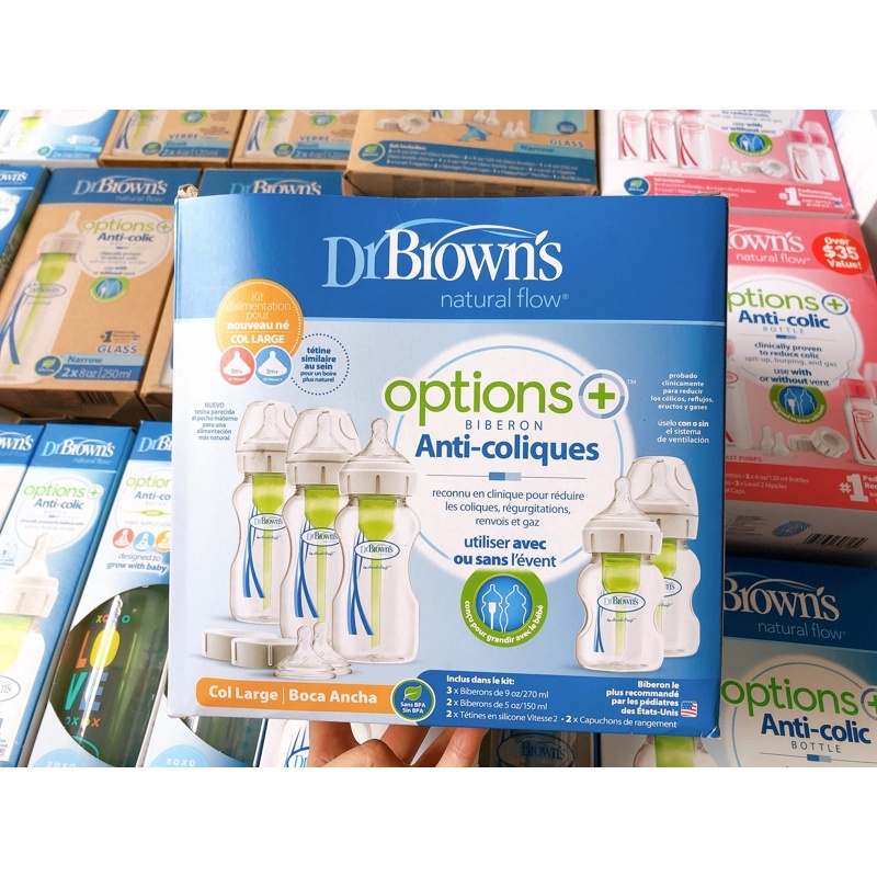 Bình sữa DR.BROWN'S Option Plus Cổ rộng 150ml và 270ml
