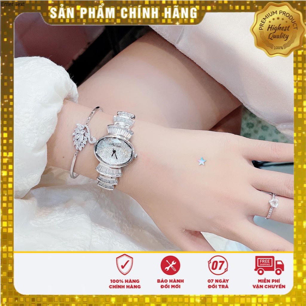 Đồng Hồ Nữ -  Melissa By Davena Chính Hãng Silver Stainless Steel Ladies Watch