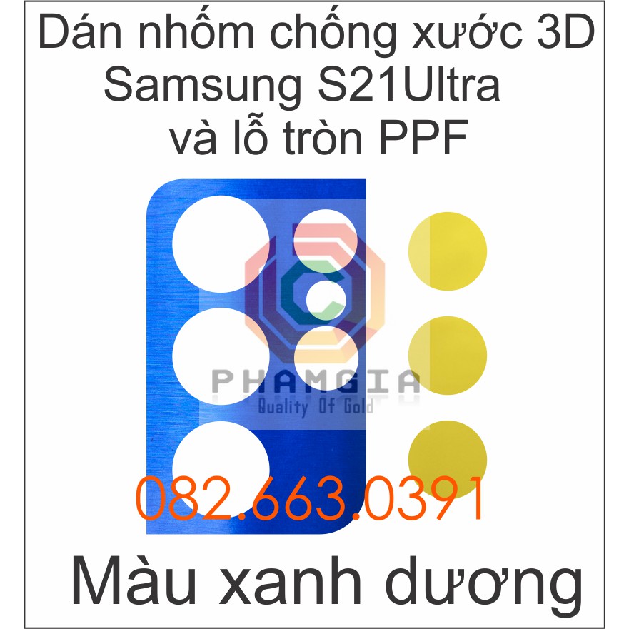 Dán decal nhôm chống xước camera Samsung S21 Ultra