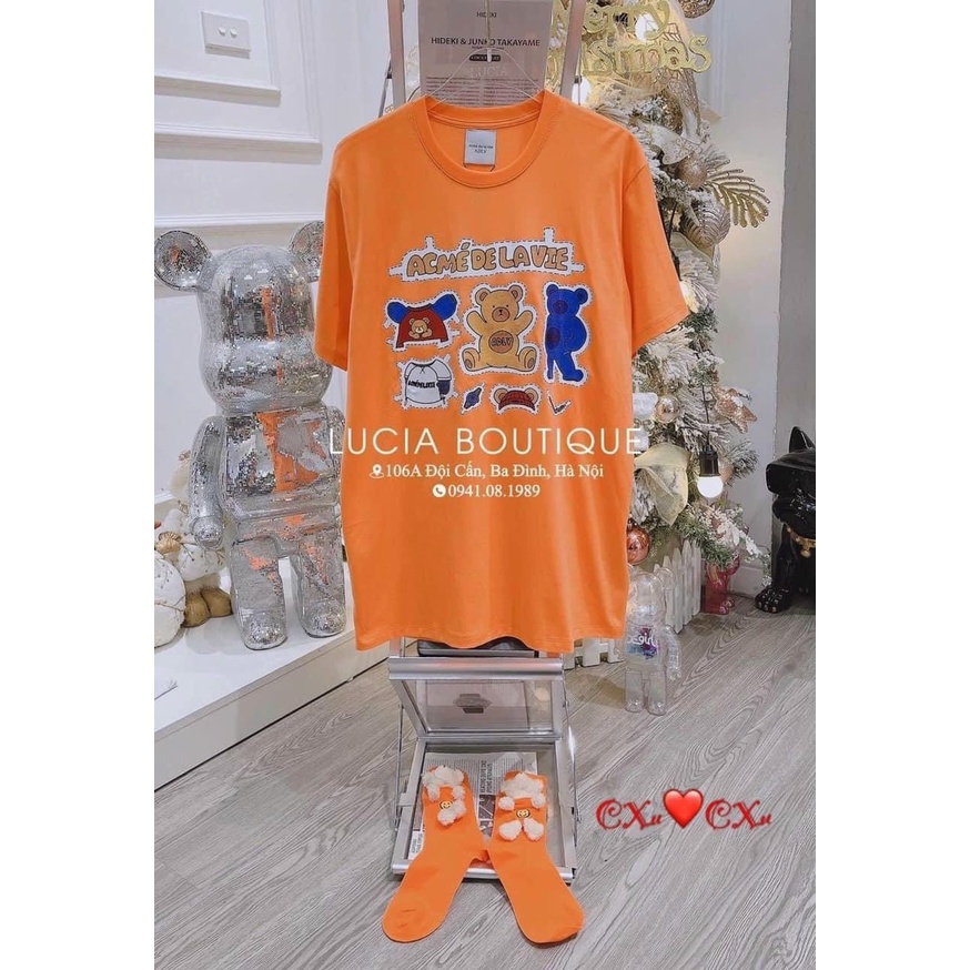 Áo phông nữ màu sắc in chữ AmeDela