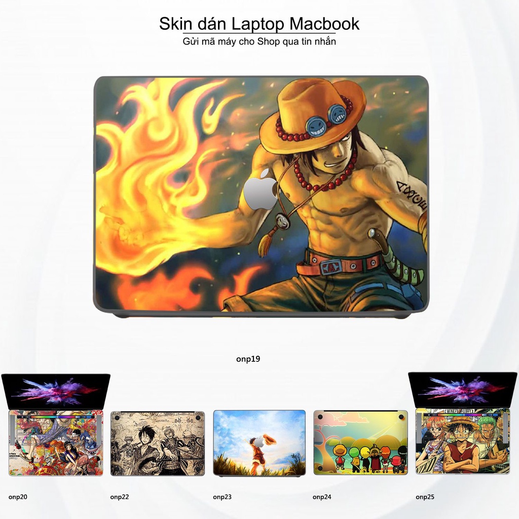 Skin dán Macbook mẫu One Piece (đã cắt sẵn, inbox mã máy cho shop)