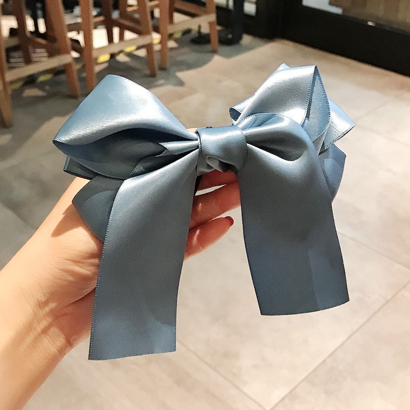Buộc tóc Phi lụa Hàn Quốc B128 nơ to dễ thương 7 màu