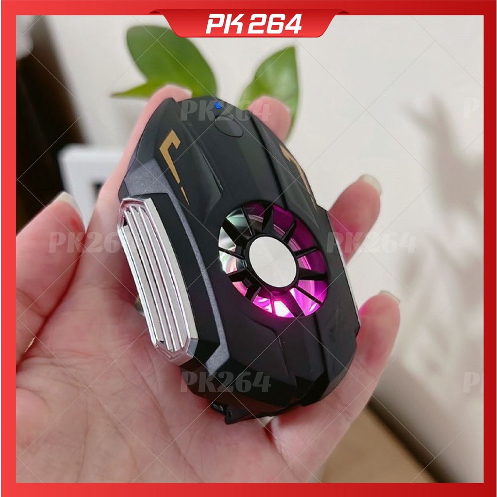 Quạt tản nhiệt Không dây dáng siêu xe Có Đèn led RGB Gấp Xách Tay Pin sạc dùng cho điện thoại di động phiên bản mới ra