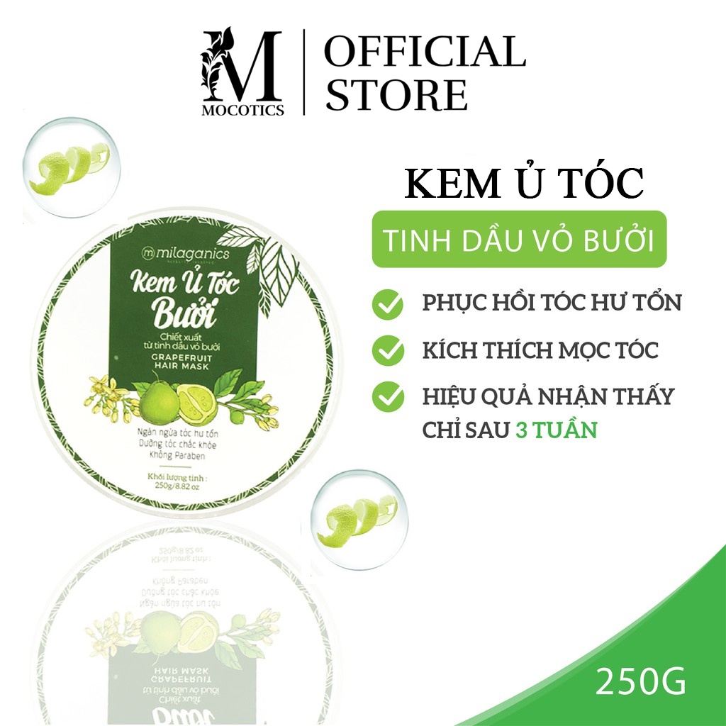 Kem Ủ Tóc Bưởi Mocotics Ngăn Ngừa Tóc Hư Tổn và Dưỡng Tóc Chắc Khỏe - Hủ 250g