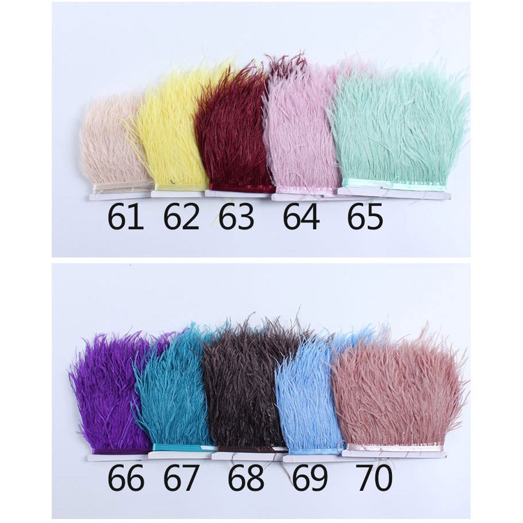 Lông đà điểu cắt trên chuỗi / màu mẫu / nửa mét