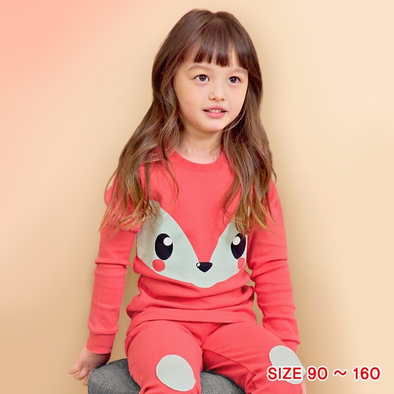 Đồ bộ quần áo dài tay bé gái dáng ôm thun cotton mẫu Sóc năm 2022 rất xinh của hãng Unifriend Hàn Quốc mã UND09