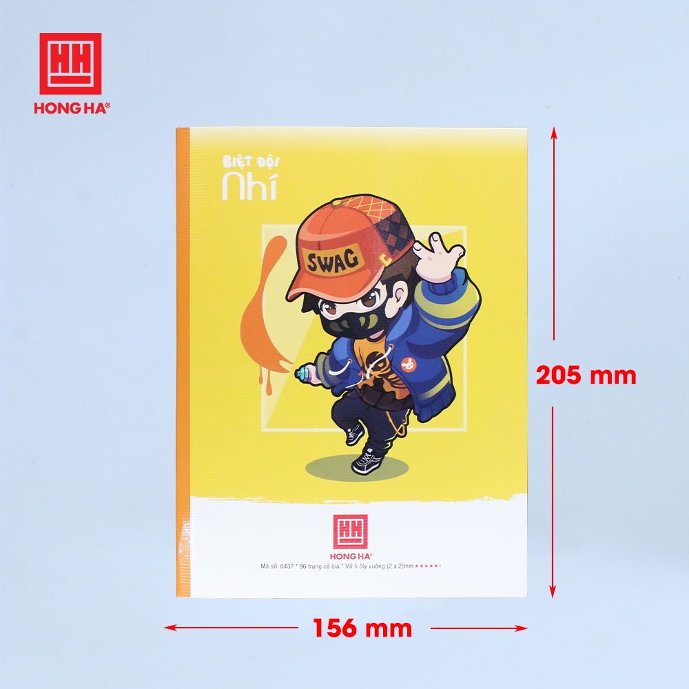 Vở 4 ô ly 96 trang Hồng Hà Class Monster 0428 | Vở học sinh miền Trung - Nam (10 quyển)