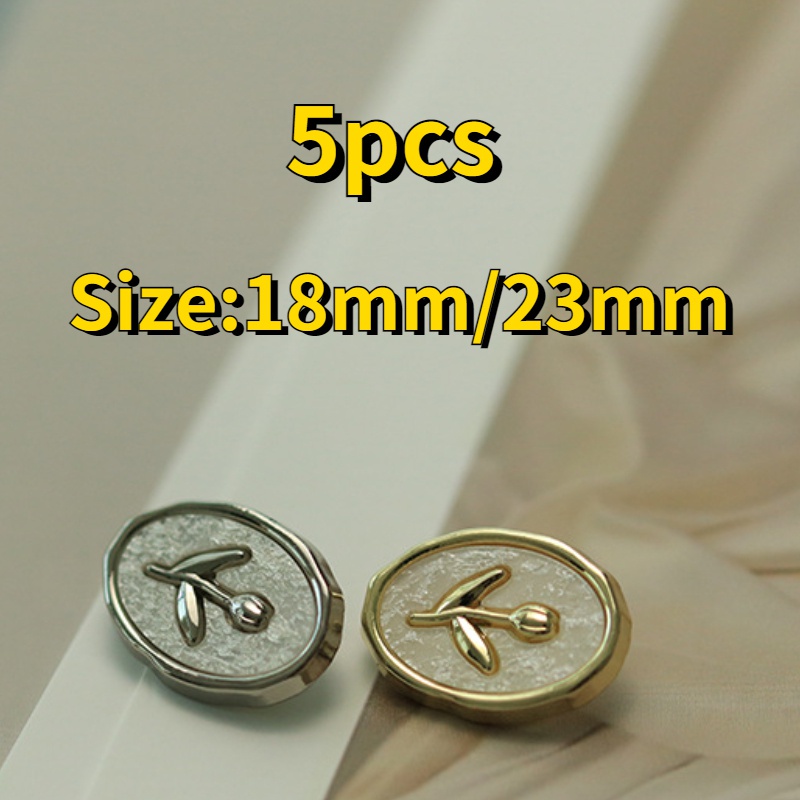 5 Nút Áo Kim Loại Hình Hoa Tulip