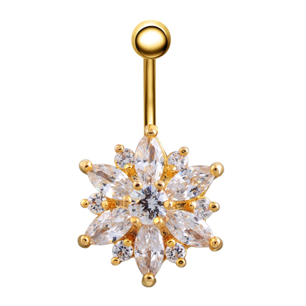 Khuyên Rốn Hình Hoa Đính Đá Cá Tính