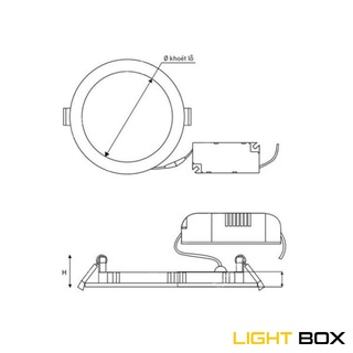 Đèn led âm trần siêu mỏng 9w Nanoco