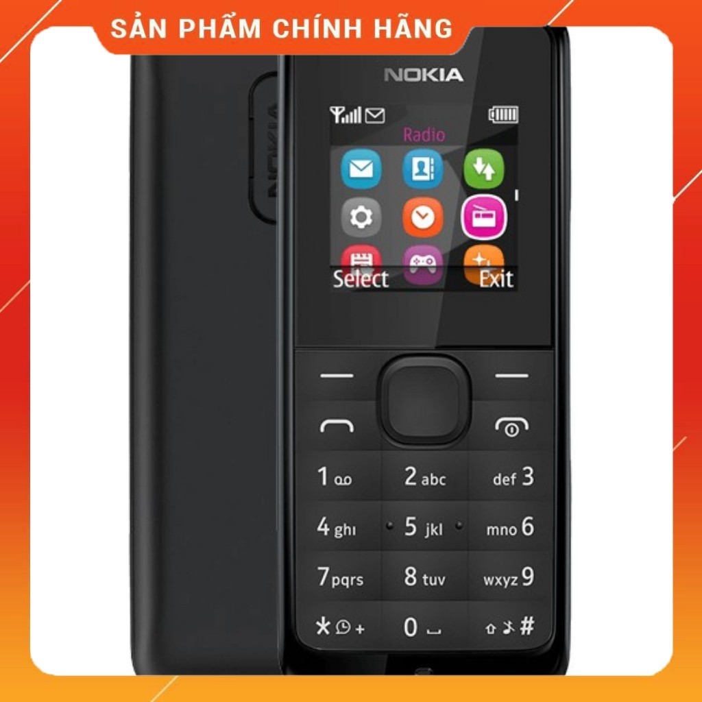 [Mã ELFLASH3 hoàn 10K xu đơn 20K] Điện Thoại Nokia 105 Zin Chính Hãng Bản Tiếng Anh kèm pin sạc | BigBuy360 - bigbuy360.vn
