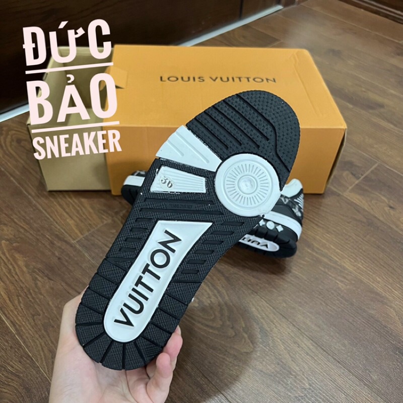 Giày louis vuitton đen siêu cấp . Giày LV nam nữ sneaker ful box