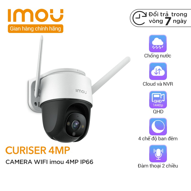 Camera Wifi IP Imou Cruiser QHD 4MP Chống Nước IP66, Điểm Yêu Thích, Đàm Thoại 2 Chiều Báo Động, Wifi Hotspot - BH 2 Năm
