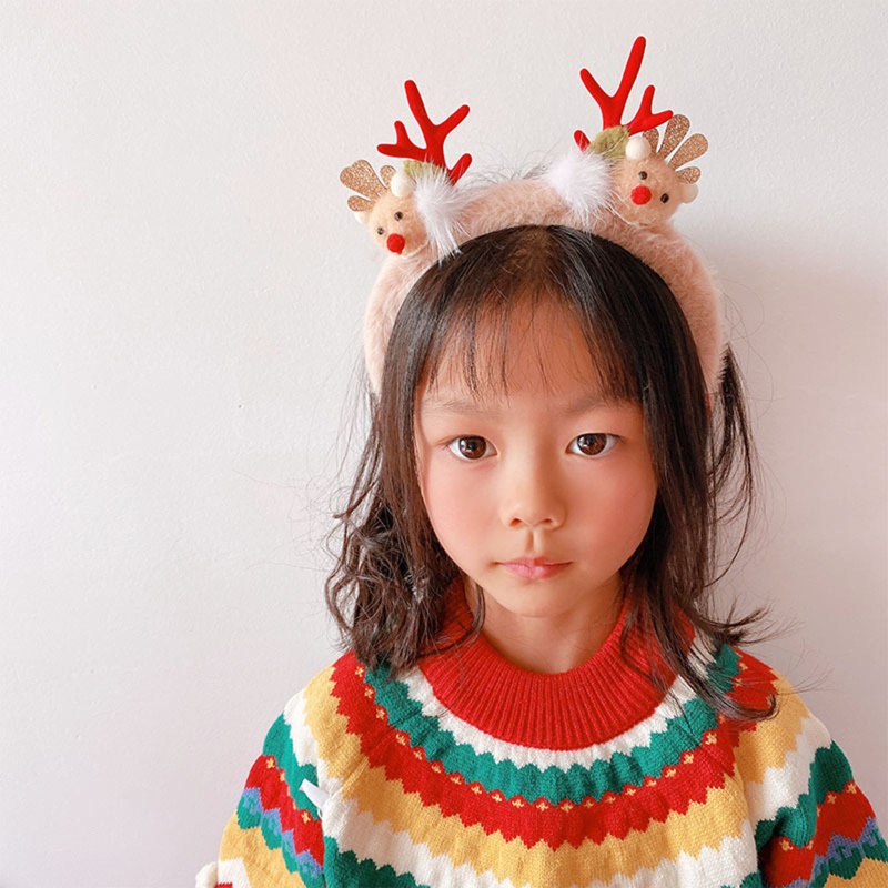 Giá Đỡ Băng Đô Rửa Mặt / Trang Điểm Họa Tiết Sừng Tuần Lộc Giáng Sinh Dành Cho