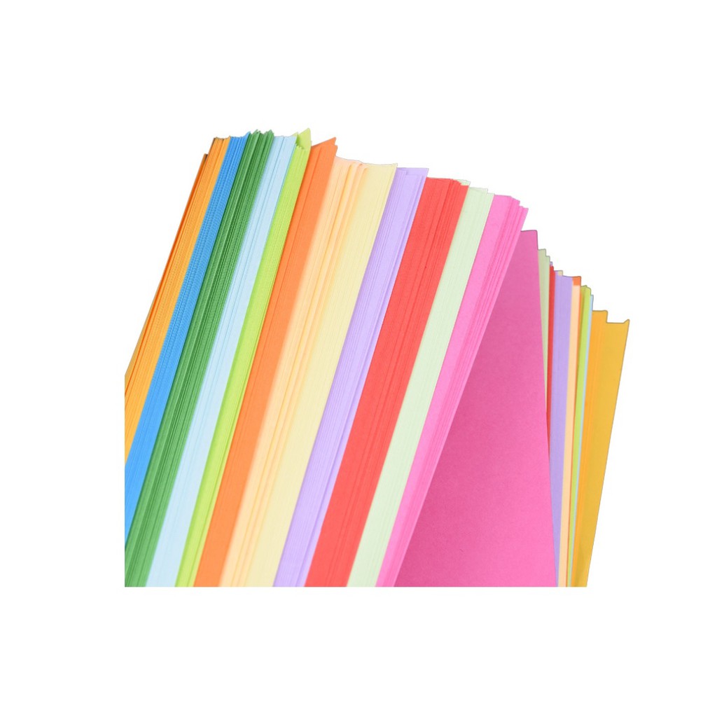 Giấy Gấp Origami Kích Thước A4 20 Màu 100 Tờ 70gsm