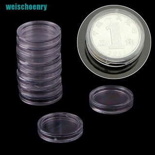 ❉Bộ 10 Hộp Nhựa Tròn Trong Suốt 18mm Đựng Tiền Xu