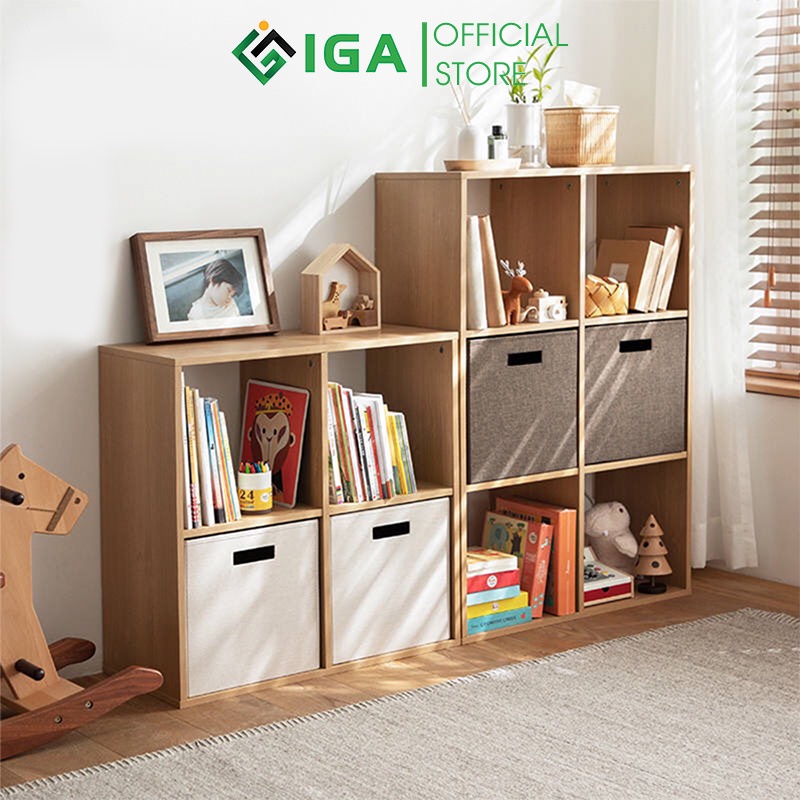 Kệ Sách Để Sàn Tổ Ong IGA Chất Liệu Gỗ MDF Phủ Melamin Chống Ẩm Thiết Kế Thông Minh Chống Đổ - GP100