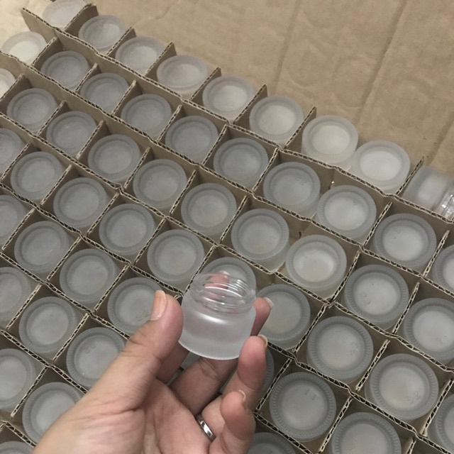 Hũ Chiết Mỹ Phẩm  Hủ đựng kem thủy tinh mờ nắp bạc 5g,10g,15g,20g,30g,50g, phụ kiện du lịch