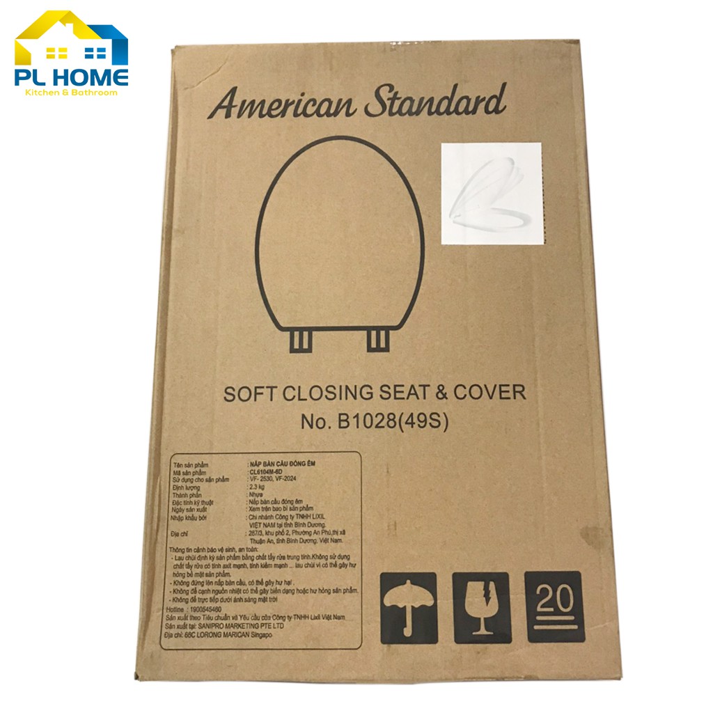 Nắp bồn cầu american standard đóng êm vf 2024, vf 2530