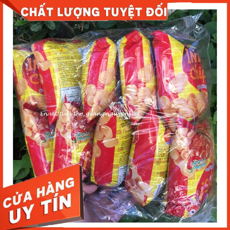 Bịch 10 gói bim bim snack Oishi bánh phồng tôm hương vị cay 14g/gói