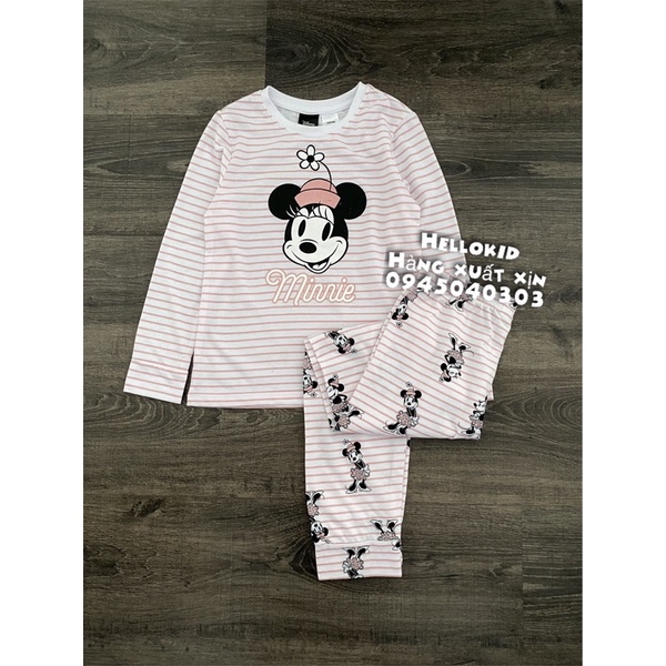 Bộ pJ Minnie hồng bé gái