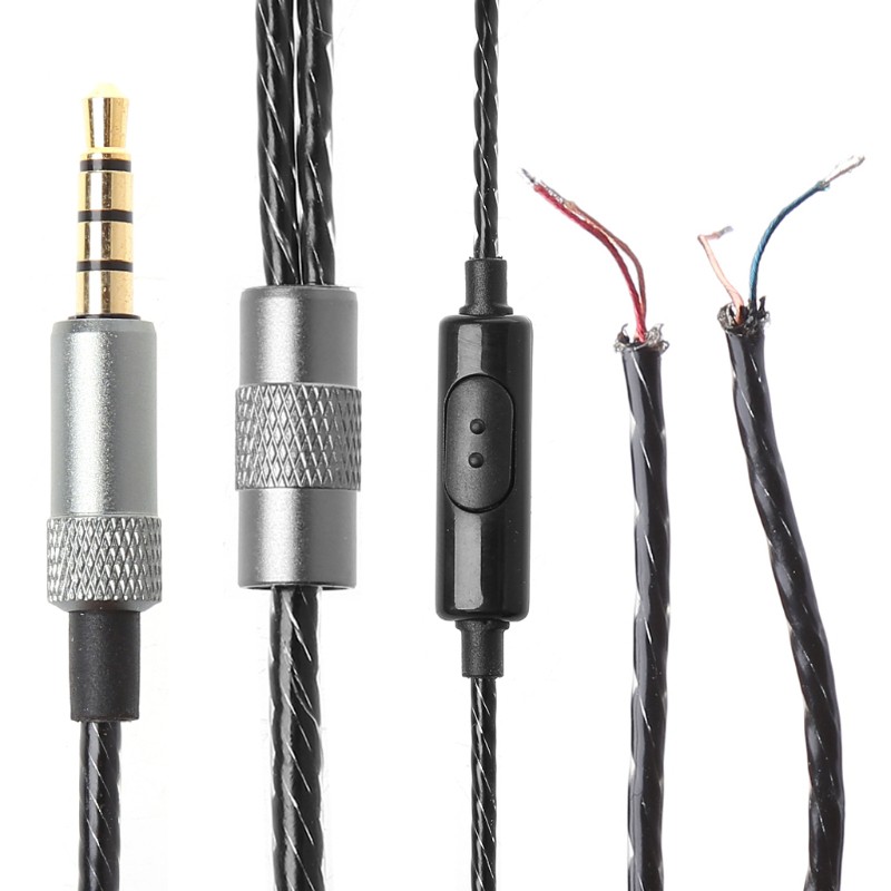 Dây cáp thay thế cho tai nghe có mic 1.25m đầu cắm 3.5mm thích hợp cho nhiều loại điện thoại