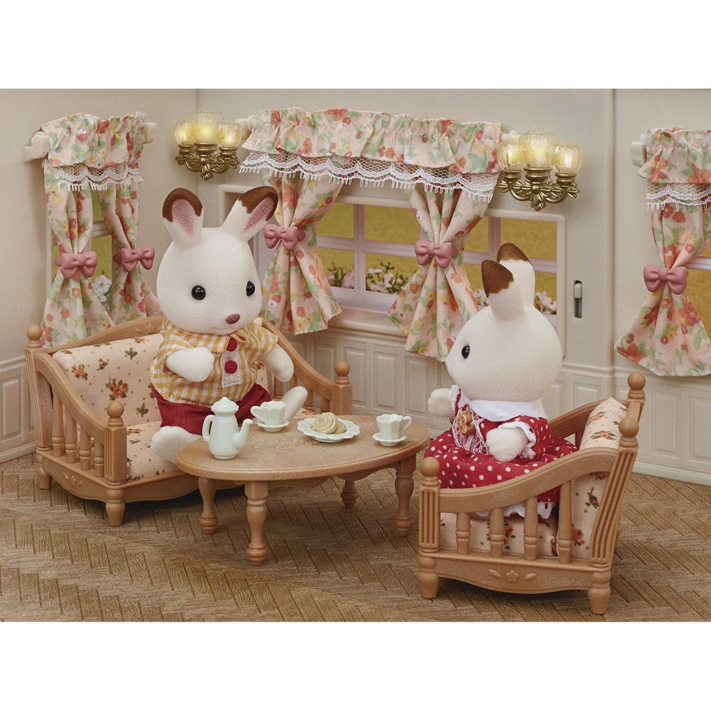 Sylvanian Families Bộ Rèm Cửa Và Đèn Trang Trí Treo Tường Lampshade Curtain Set