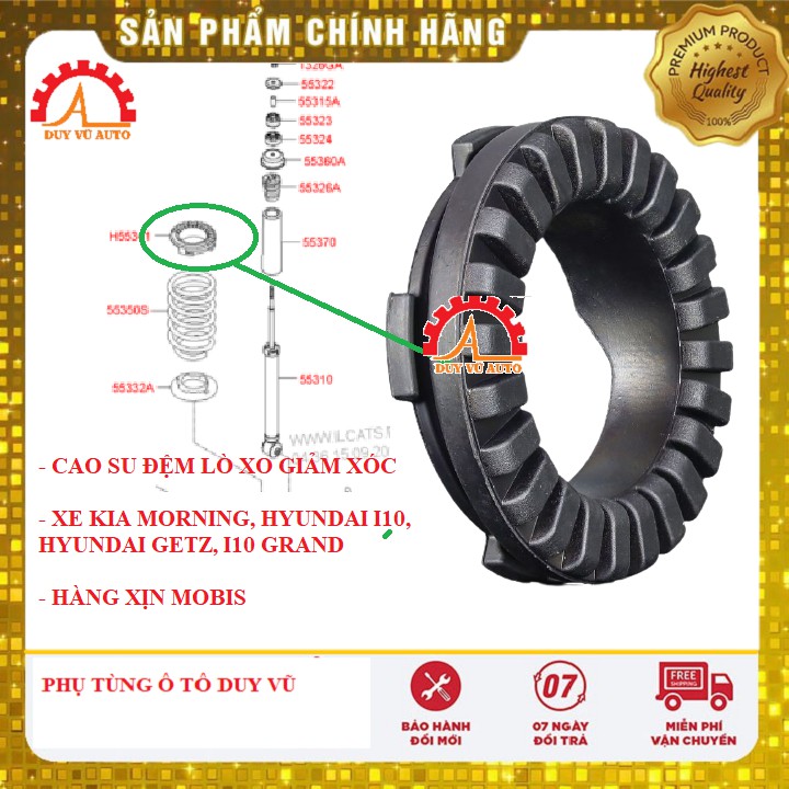 CAO SU ĐỆM LÒ XO GIẢM XÓC SAU TRÊN KIA MORNING, HYUNDAI I10 GRAND, HYUNDAI GETZ HÀNG XỊN