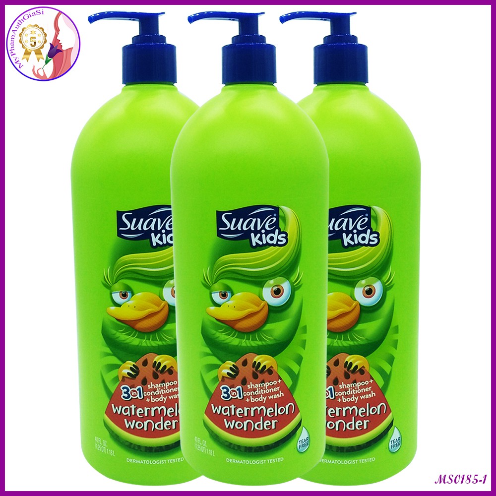 SỮA TẮM GỘI CHO BÉ 3 TRONG 1 SUAVE KIDS HƯƠNG DƯA HẤU 1,18L