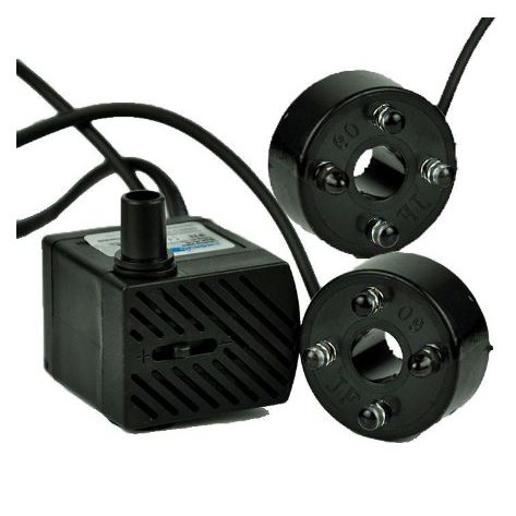 Máy bơm chìm mini có đèn đổi màu phụ kiện cho thác nước phong thủy, tiểu cảnh non bộ