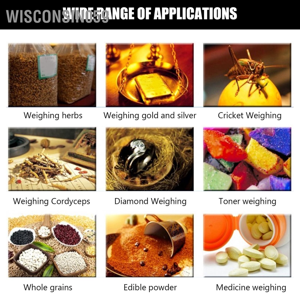 Wisconsin059 Cân thực phẩm 3kg Dung tích 0 1g Độ chính xác Màn hình kỹ thuật số Công cụ đo lường cho Bếp trà