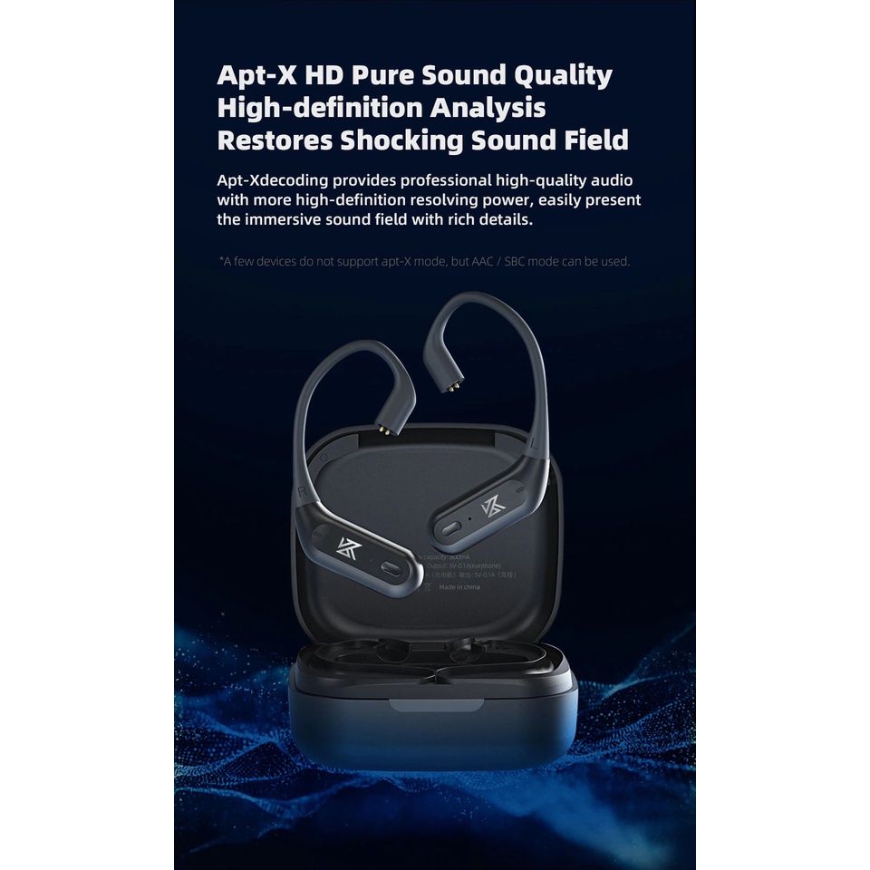 Cáp Bluetooth 5.2 KZ AZ10 AZ09 Pro TWS không dây cho Tai Nghe KZ QKZ CCA BLON 2 pin 0.75mm 0.78mm