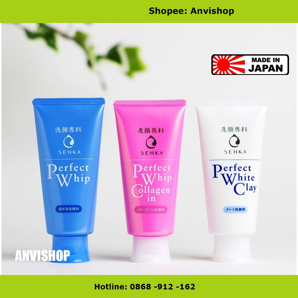 Sữa rửa mặt SenKa Perfect whip trắng, hồng, xanh