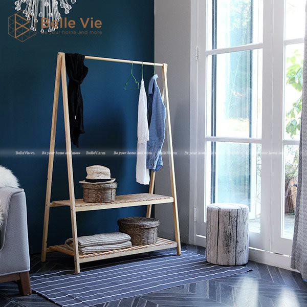 Giá Treo Quần Áo, Kệ Treo Quần Áo Chữ A, Sào Treo Đồ 2 Tầng Gỗ Thông BelleVie Lắp Ráp Đơn Giản | BigBuy360 - bigbuy360.vn