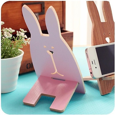 Giá đỡ điện thoại để bàn bằng gỗ thiết kế hoạt hình xinh xắn tiện lợi | BigBuy360 - bigbuy360.vn