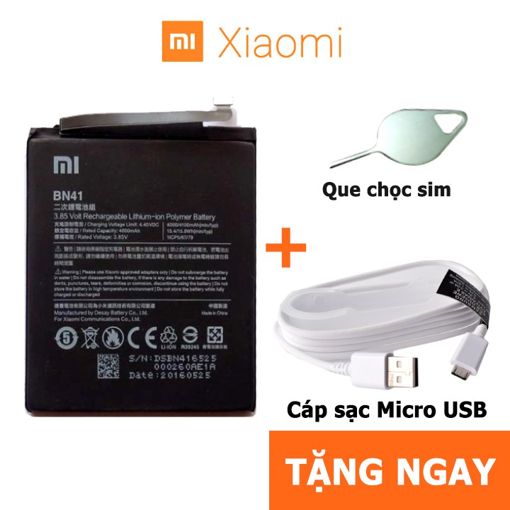 Pin, Phụ kiện Xiaomi Redmi note 4/ Hongmi note 4/ BN41- BH 3 tháng - Hoàn tiền 100% nếu không hài lòng