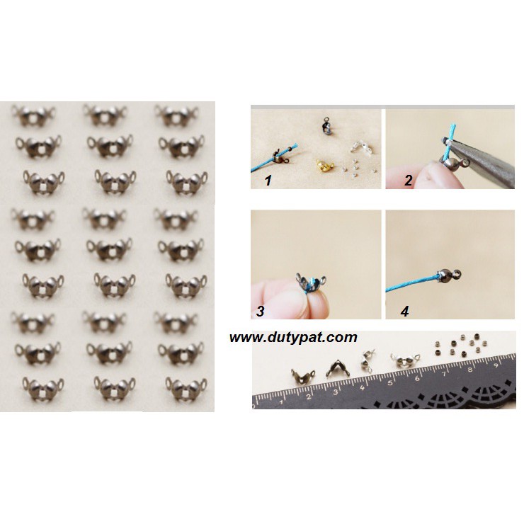 Gói 10- 50 kẹp sò chốt đầu dây làm vòng cổ,vòng tay, chốt kẹp bi