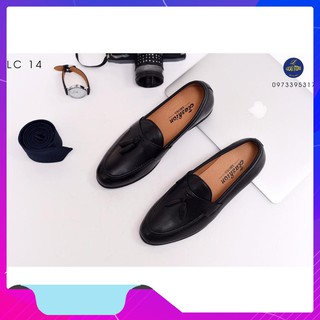 Giày lười da gắn nơ hàn quốc lc801 giá gốc