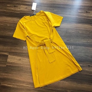 Váy zara vàng buộc bụng