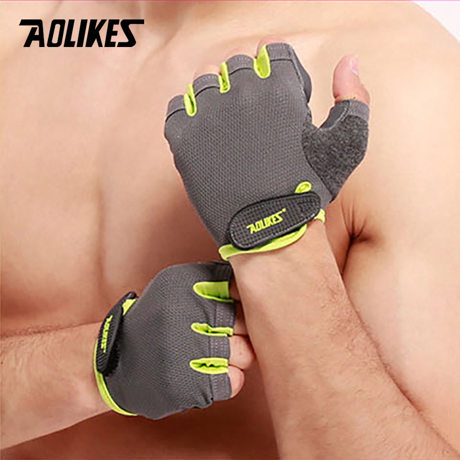 Bộ 2 găng tay thể thao chất liệu Nylon cao cấp Aolikes AL112 (1 đôi)